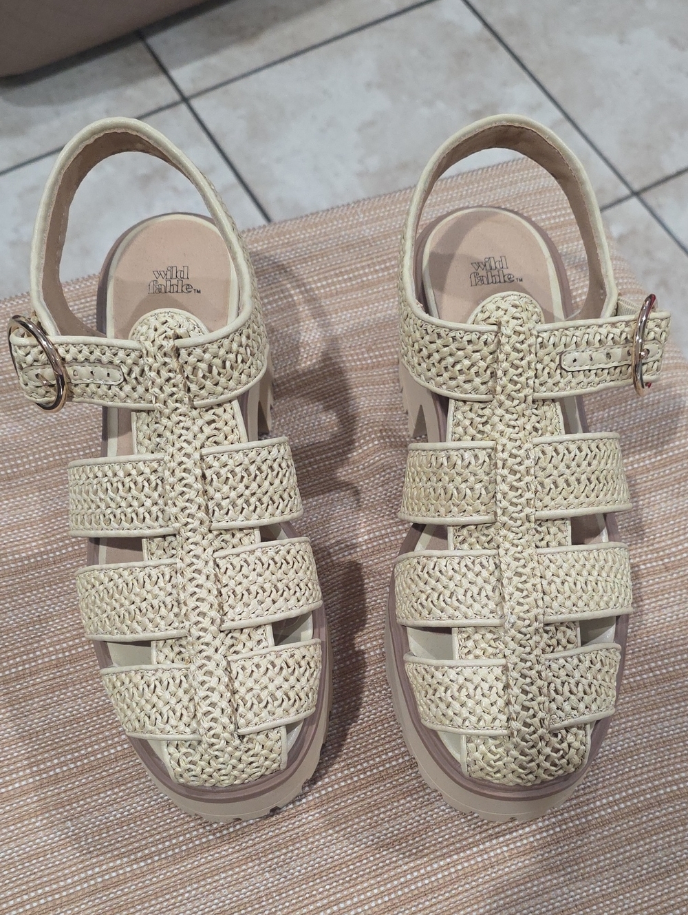 wild fable Cream Woven Fisherman Sandals